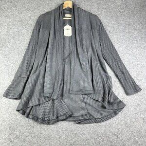 Altar'd State Cardigan Women M Charcoal Open Waffle Knit Thermal Pockets NEW $59